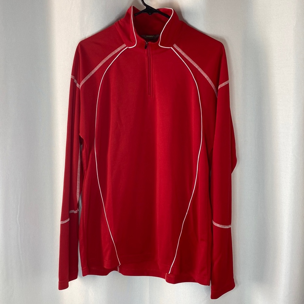 Red Men’s Sport Long Sleeve 1/4 Zip Shirt By ECO